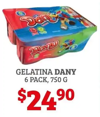 Gelatina Dany 6 pack x 750g