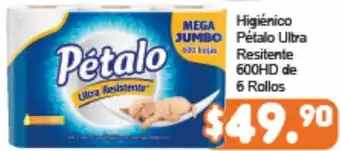 Higiénico Pétalo Ultra Resistente 600HD 6 Rollos