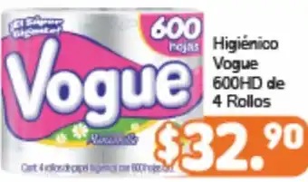 Higiénico Vogue 600HD de 4 Rollos