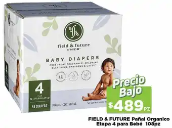 Field & Future Pañal Organico Etapa 4 para Bebé 108pz