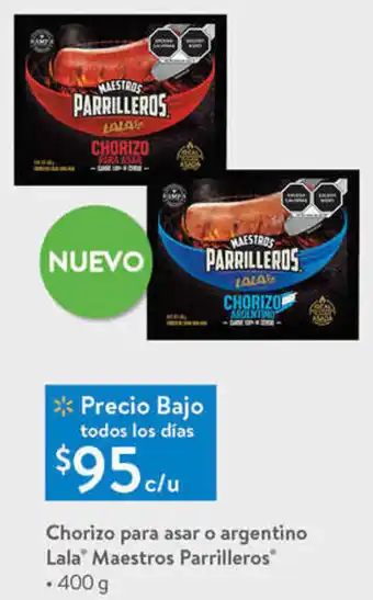 Walmart Chorizo para Asar o Argentino Lala Maestros Parrilleros 400g oferta