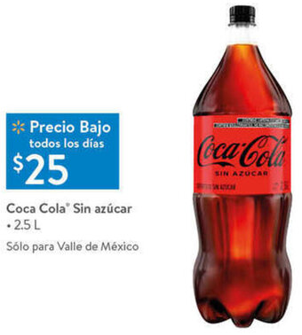 Walmart Coca Cola Sin Azúcar 2,5L oferta