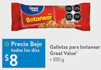 Walmart Galletas para Botanear Great Value 100g oferta