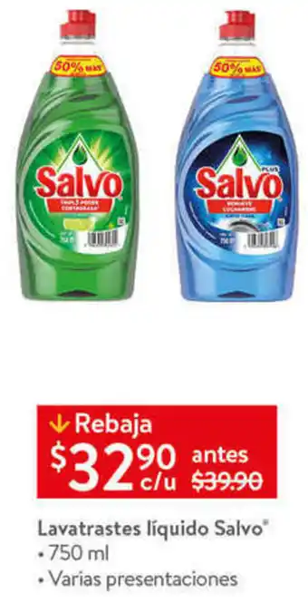 Walmart Lavatrastes Líquido Salvo 750ml oferta