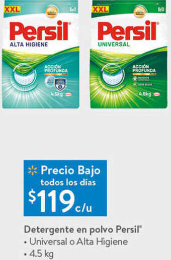 Walmart Detergente en Polvo Persil 4,5kg oferta