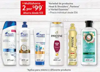 Walmart Variedad de Productos Head & Shoulders Pantene o Herbal Essences oferta