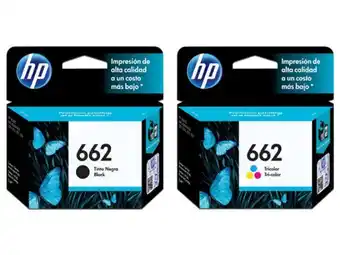 Combo de 2 cartuchos de tinta hp 662 negra y 662 tri color para hp deskjet.