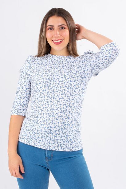 Santory Blusa floral cuello redondo oferta