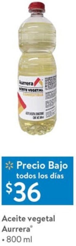 Walmart Express Aceite Vegetal Aurrera 800ml oferta