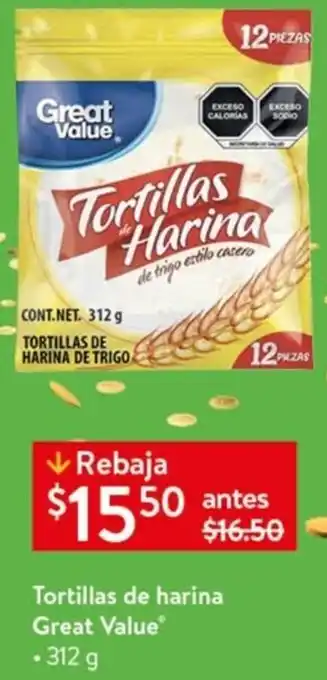 Tortillas de Harina Great Value 312g