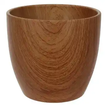 Base cerámica acabado madera 16x18x12cm 1pz
