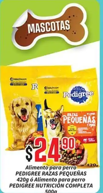 Alimento para perro Pedigree Razas Pequeñas 420g o Alimento para perro Pedigree Nutricion Completa 500g