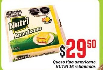 Queso tipo americano NUTRI 16 rebanadas