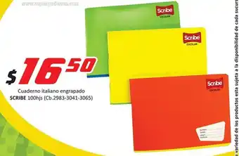 Cuaderno italiano engrapado SCRIBE 100hjs
