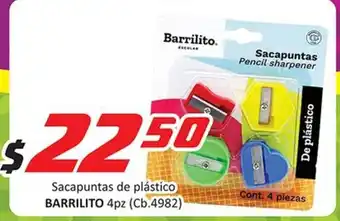 Super Gutiérrez Sacapuntas de plastico BARRILITO 4 pz oferta