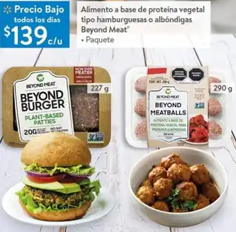 Alimento a Base de Proteína Vegetal TIpo Hamburguesa o Albóndigas Beyond Meat