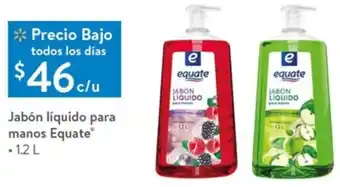 Jabón Líquido para Manos Equate 1,2L