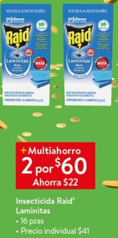 Walmart Express Insecticida Raid Laminitas 16pzas oferta