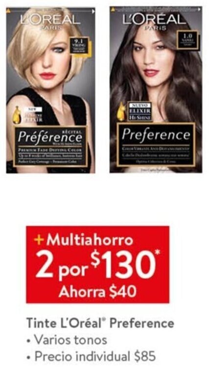 Walmart Express Tinte L'Oréal Preference oferta
