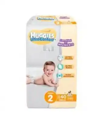 Pañal huggies ultraconfort etapa 2 unisex 40 piezas