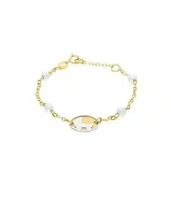 Joyerías Bizzarro Pulsera oro blanco y amarillo 14k con perla - 14cm oferta