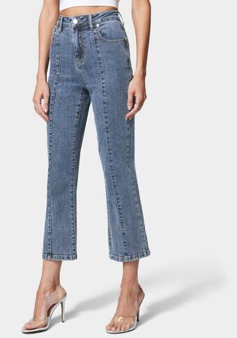 Seamed straight leg jean