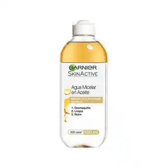 Agua micelar desmaquillante bifásica con aceite de argán garnier 400 ml