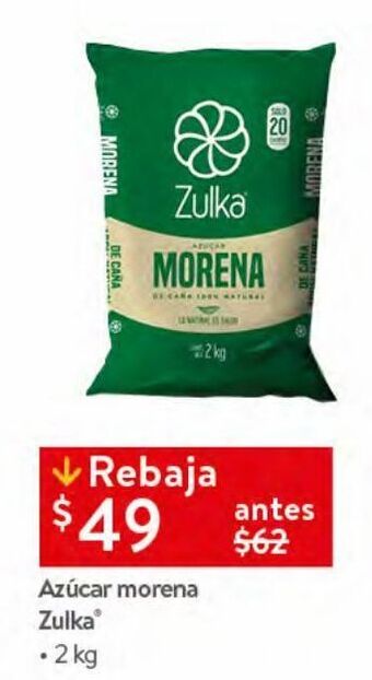Walmart Azúcar morena zulka 2kg oferta