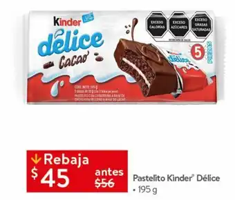 Walmart Pastelito kinder délice 195g oferta