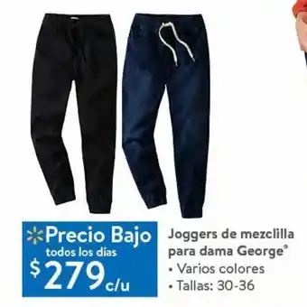 Walmart Joggers de mezclilla para dama george oferta