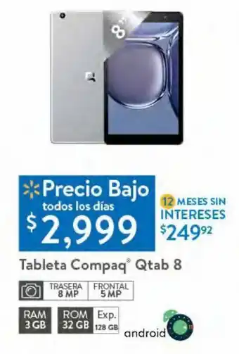 Walmart Tablet compaq qtab 8 oferta