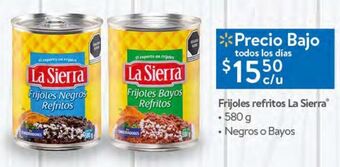 Walmart Frijoles refritos la sierra 580g oferta