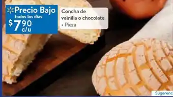 Walmart Concha de vainilla o chocolate oferta