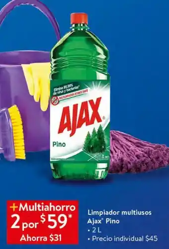 Walmart Limpiador multiusos ajax pino 2l oferta