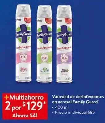 Walmart Desinfectante en aerosol family guard 400ml oferta