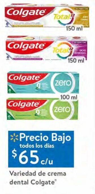 Walmart Crema dental colgate oferta