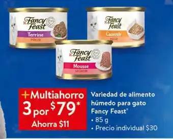 Walmart Alimento húmedo para gato fancy feast 85g oferta