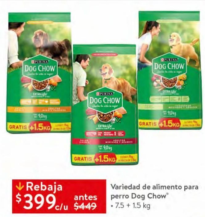 Walmart Alimento para perros dog chow oferta