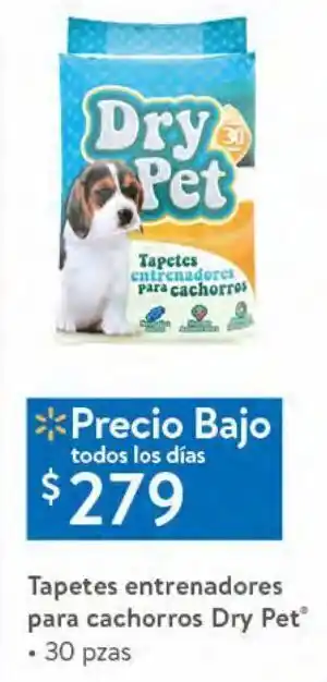 Walmart Tapetes entreneadores para cachorros dry pet 30 pzas oferta
