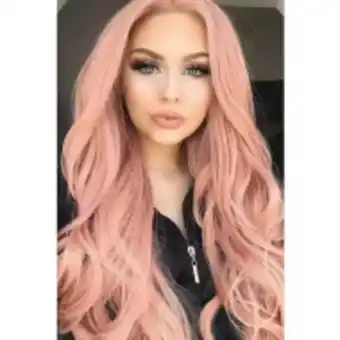 Fandeal Peluca de cabello natural largo ondulado rosa oferta