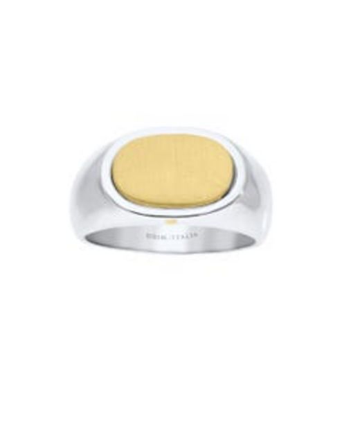 Joyerías Bizzarro Anillo de oro amarillo y blanco 14k para caballero oferta