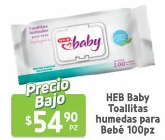 HEB H.E.B Baby Toallitas Humedas para Bebé 100 pz oferta