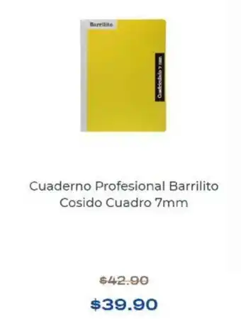 Cuaderno Professional Barrilito Cosido Cuadro 7mm