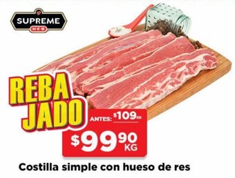 HEB Costilla Simple con Hueso de Res oferta