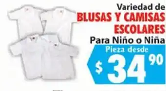 Blusas y Camisas Escolares para Niño o Niña