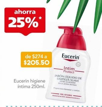 Farmacia San Pablo Eucerin jabón líquido de limpieza extra-suave higiene femenina oferta