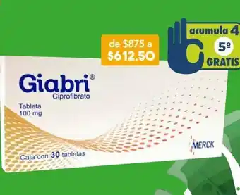 Farmacia San Pablo Giabri ciprofibrato 100mg 30 tabletas. oferta
