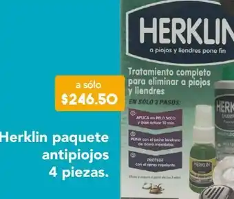 Farmacia San Pablo Herklin paquete antipiojos 4 piezas. oferta