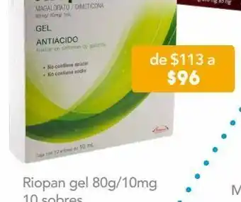 Farmacia San Pablo Riopan gel 80g/10mg 10 sobres oferta