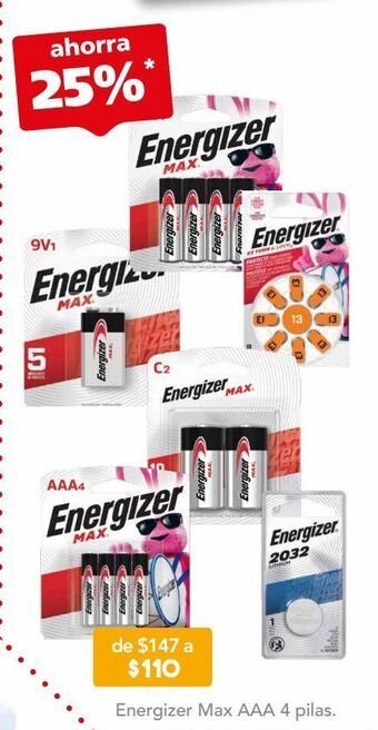 Farmacia San Pablo Energizer max aaa 4 pilas. oferta